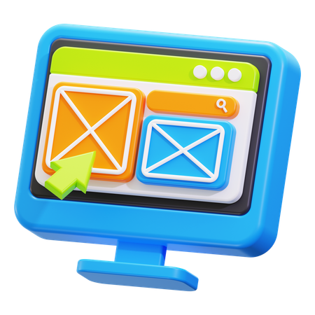 Website layout  3D Icon