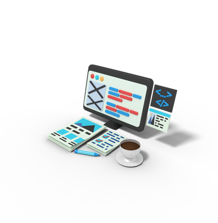 Website Layout Development  3D Icon