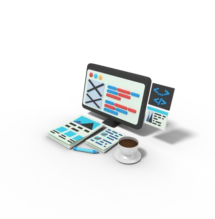 Website Layout Development  3D Icon