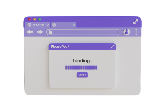 Website Loading  3D Illustration