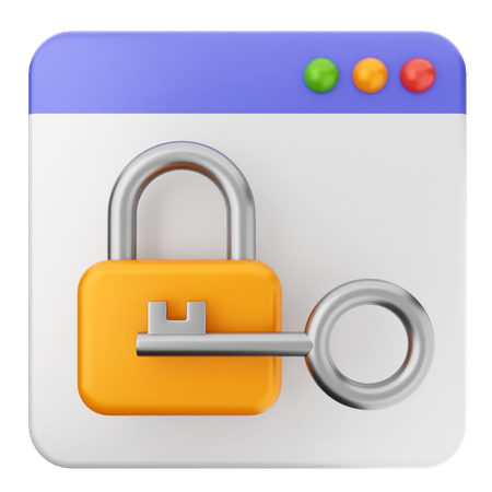 ウェブサイトロック  3D Icon