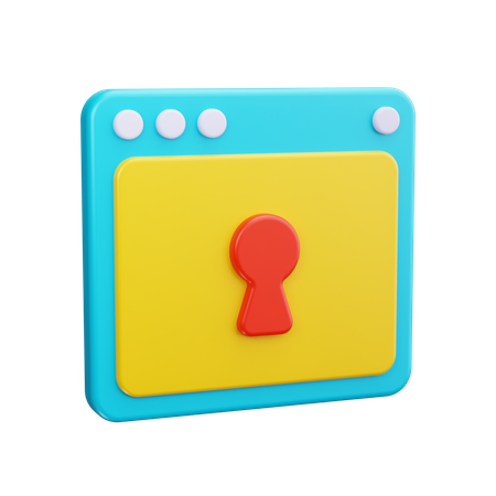 Website Lock  3D Icon