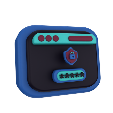 Website Log In Security  3D Icon