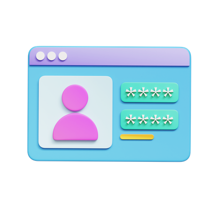 Website Login  3D Icon