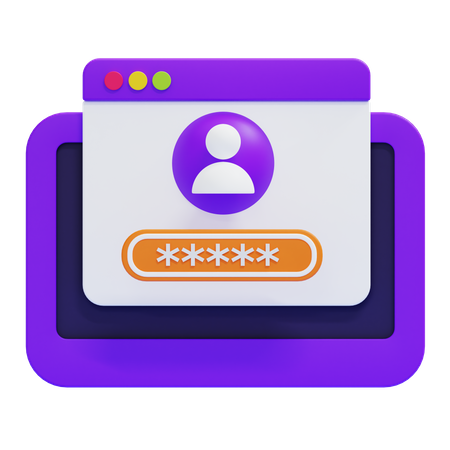 WEBSITE LOGIN  3D Icon
