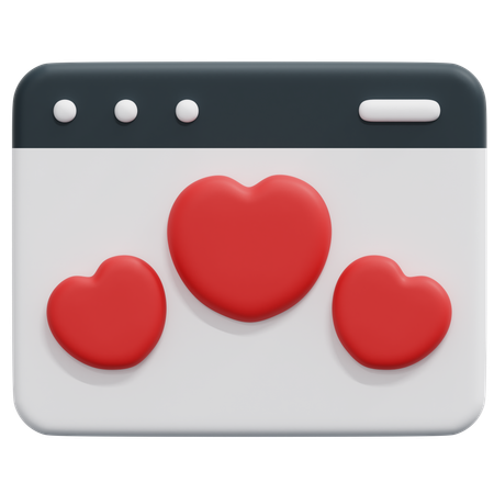 Website Love  3D Icon