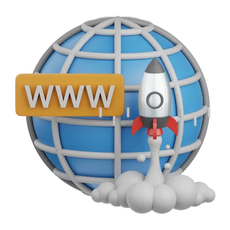 Website lunching  3D Icon