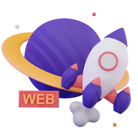 Website lunching  3D Icon