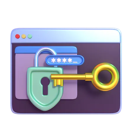 Website Password  3D Icon