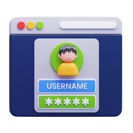 Website Password  3D Icon