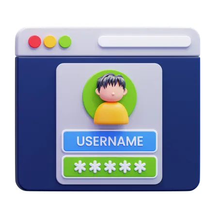 Website Password  3D Icon