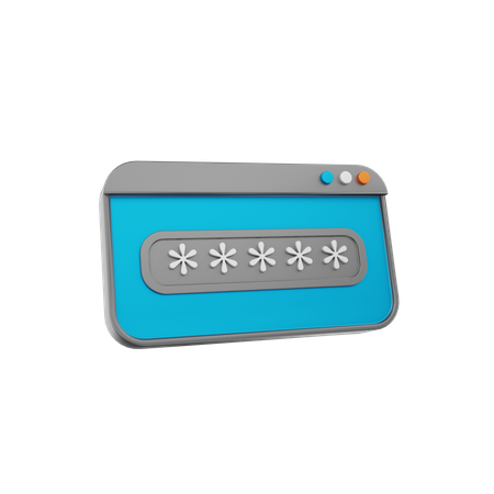 Website Password  3D Icon