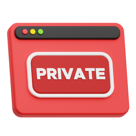 Website Private  3D Icon