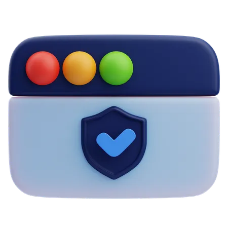 Website Protection  3D Icon