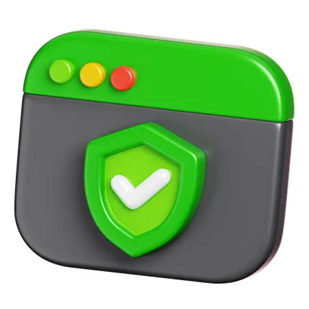 Website Protection  3D Icon