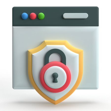 Website Protection  3D Icon