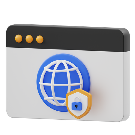 Website Protection  3D Icon