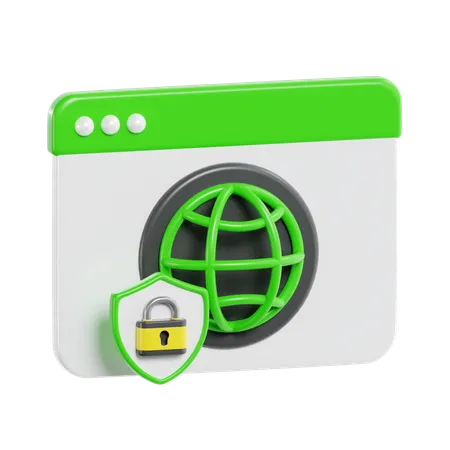 Website Protection  3D Icon