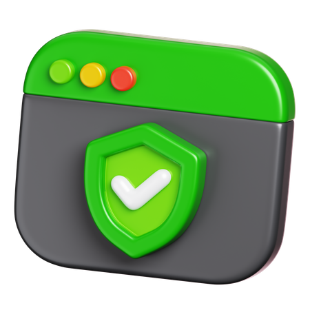 Website Protection  3D Icon