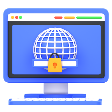 Website Protection  3D Icon