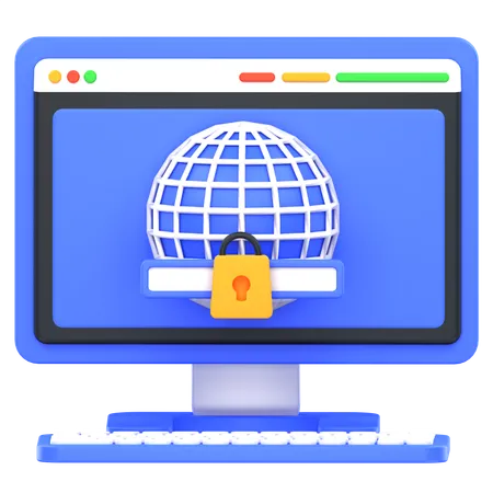 Website Protection  3D Icon