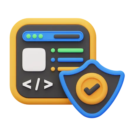 Website Protection  3D Icon