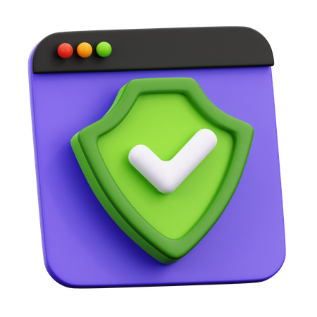 Website Protection  3D Icon