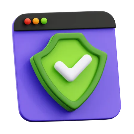 Website Protection  3D Icon