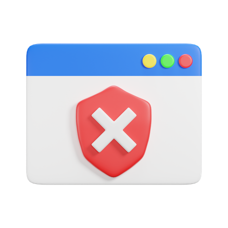 Website Protection Failed  3D Icon