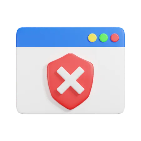 Website Protection Failed  3D Icon