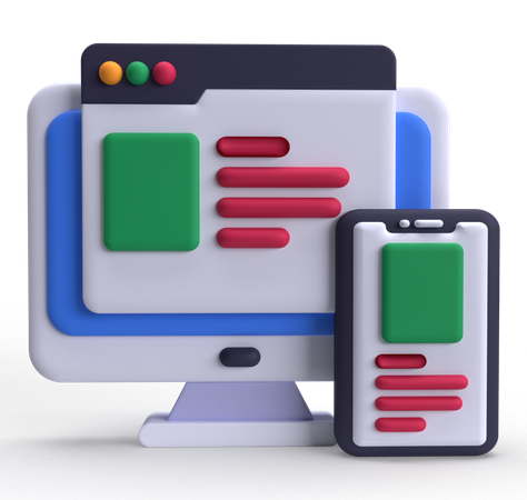 Website Responsive  3D Icon