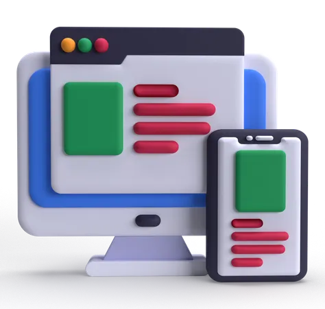 Website Responsive  3D Icon