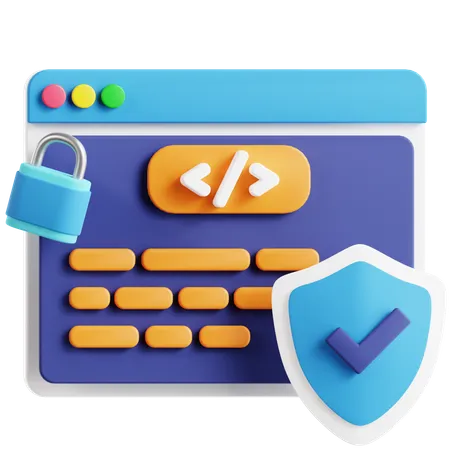 Website Security 3 D Icon 3D Icon