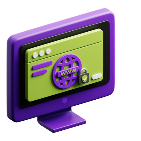 웹사이트 보안  3D Icon