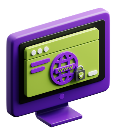 Website Security  3D Icon