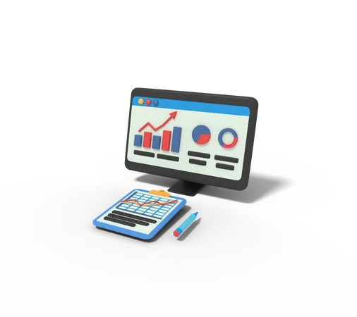 3 D Illustration Of Website Seo Data Analysist 3D Icon