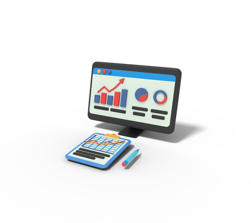 Website-SEO-Datenanalyse  3D Icon