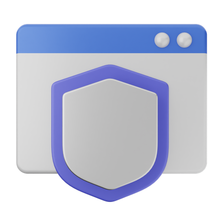 Website Shield Protection  3D Icon