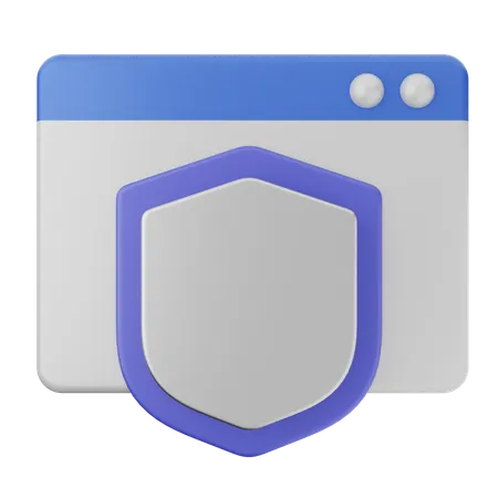 Website Shield Protection  3D Icon