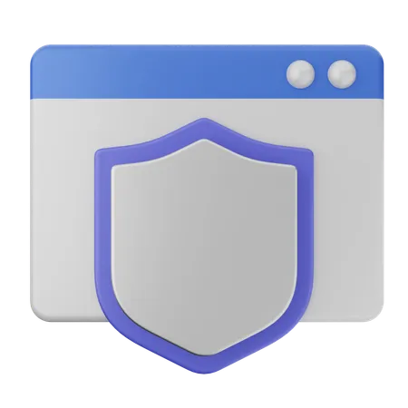 Website Shield Protection  3D Icon