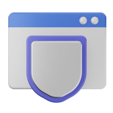 Website Shield Protection  3D Icon