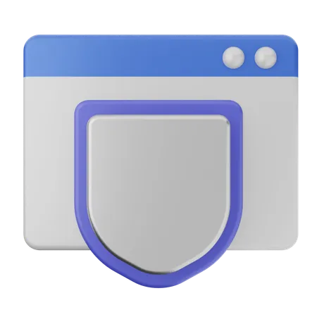 Website Shield Protection  3D Icon