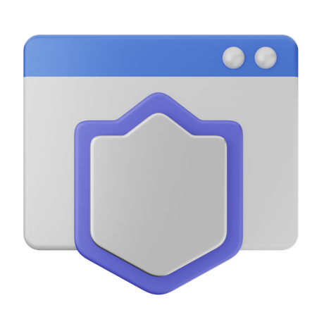 Website Shield Protection  3D Icon