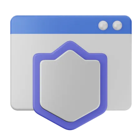 Website Shield Protection  3D Icon