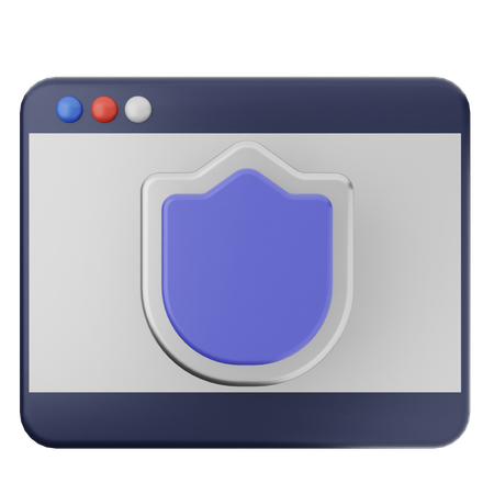 Website Shield Protection  3D Icon