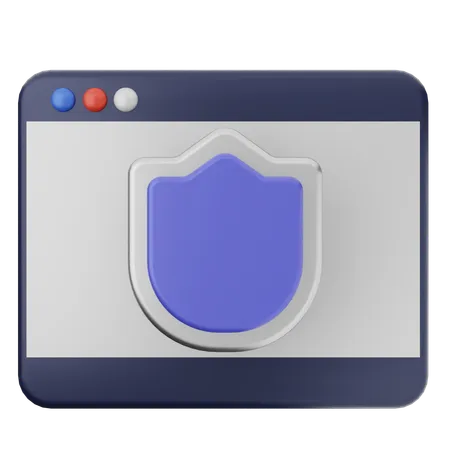 Website Shield Protection  3D Icon