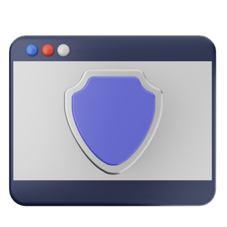 Website Shield Protection  3D Icon