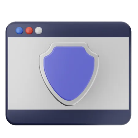 Website Shield Protection  3D Icon