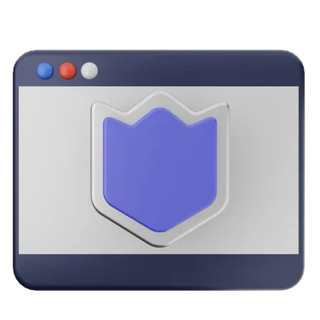 Website Shield Protection  3D Icon