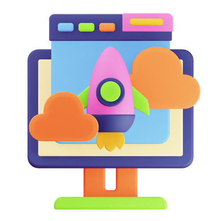 Website Startup  3D Icon